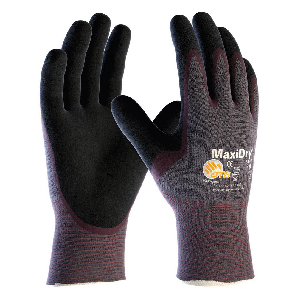 General Purpose Work Gloves: X-Small, Nitrile Coated, Polyethylene Blend