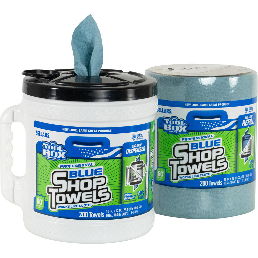 Sellars TOOLBOX Shop Towels Dry, 200 Sheets/Bucket, Big Grip Center