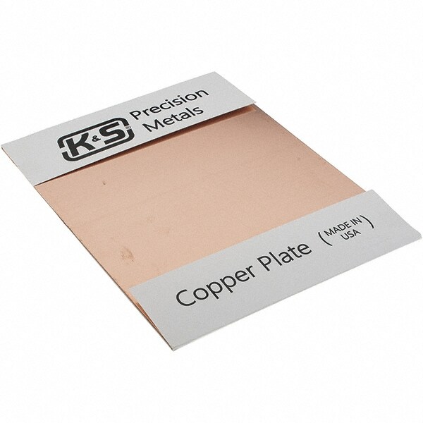 Made in USA 6614 Copper Sheets; Material: Copper ; Thickness (Decimal Inch): 0.0640 ; Width (Inch): 9 ; Length (Inch): 12 Image