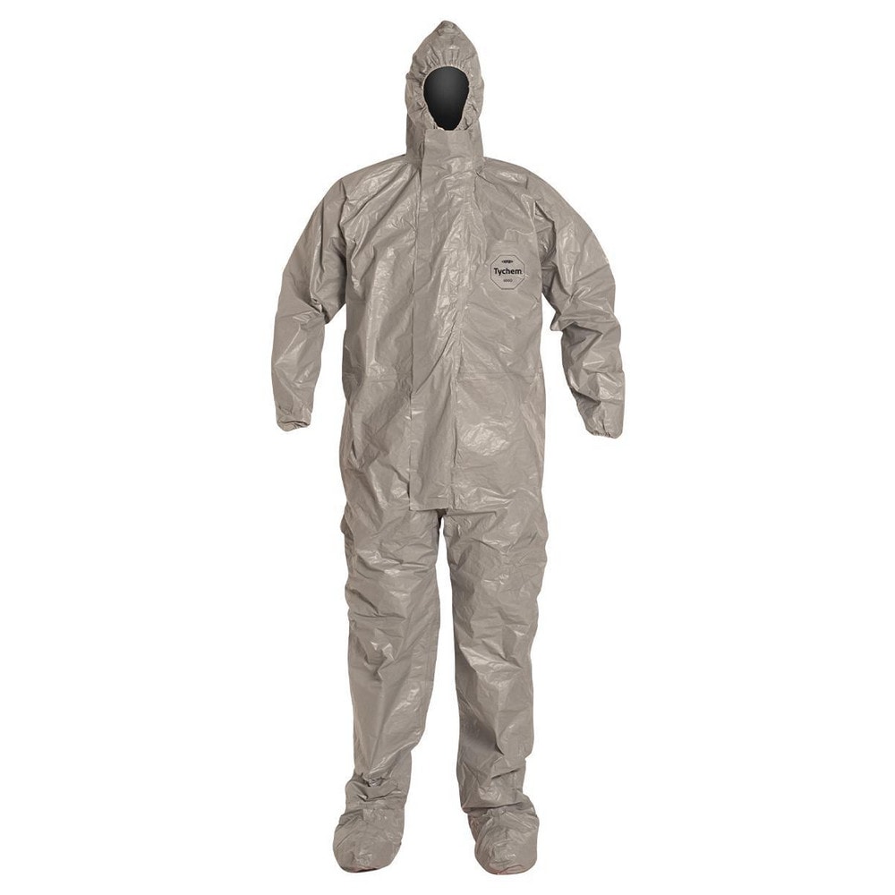 Disposable Coveralls: Size 5X-Large, 3.5 oz, Storm Flap Closure