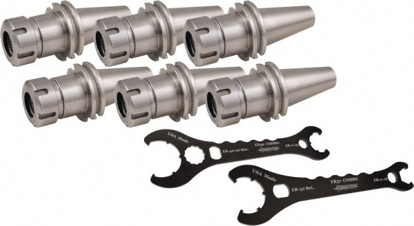 Collet Chuck: 0.118 to 1.023" Capacity, ER Collet, Taper Shank