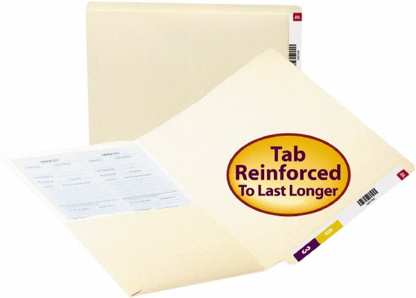 Classification Folder: Letter, Manila, 50/Pack - 11 Point Stock, Straight Tab Cut Location
