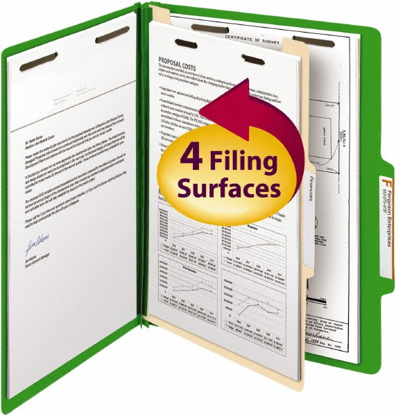 SMEAD - Classification Folder: Letter, Green, 10/Pack | MSC Direct