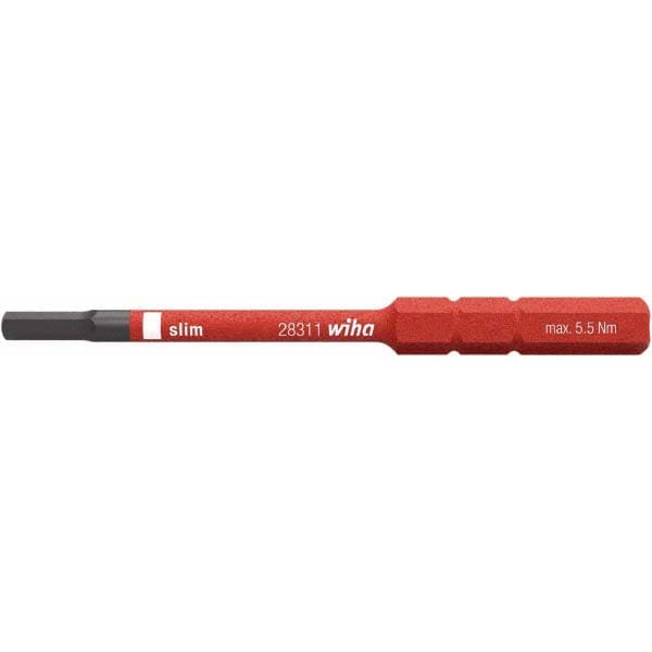 Screwdriver Insert Bit: 4 mm Drive, 75 mm OAL