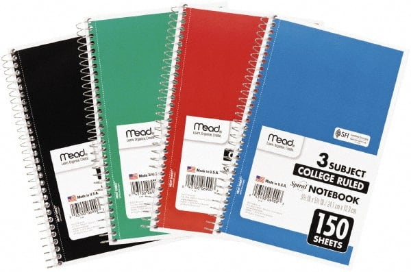 Colors, Mead Spiral Notebook Recycled College Ruled Paper 80 Sheets 7" x 5" 