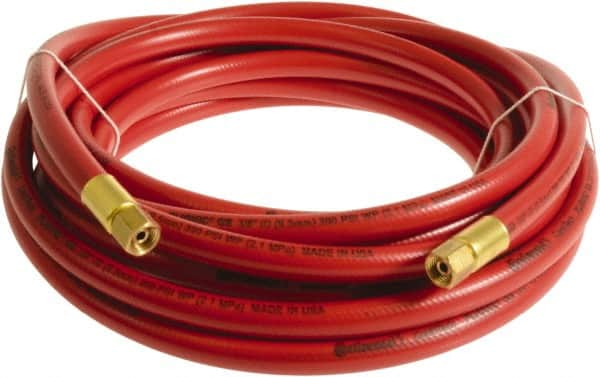 25 FT 1/4" ID CONTINENTAL RED RUBBER  AIR HOSE 1/4" NPT USA 