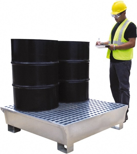 UltraTech® - Spill Pallet: 4 Drum, 68 gal, 3,875 lb, Steel | MSC Direct