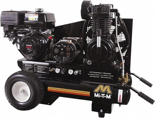 13.0 hp, 15.7 CFM, 175 Max psi, Air Compressor/Generator Combo Unit Portable Fuel Air Compressor