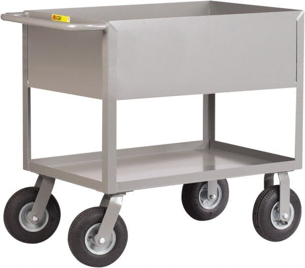 LITTLE GIANT DS2448-X12-9P Deep Shelf Utility Cart: Steel, Gray 