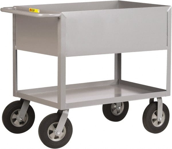 LITTLE GIANT DS2436-X12-10SR Deep Shelf Utility Cart: Steel, Gray 