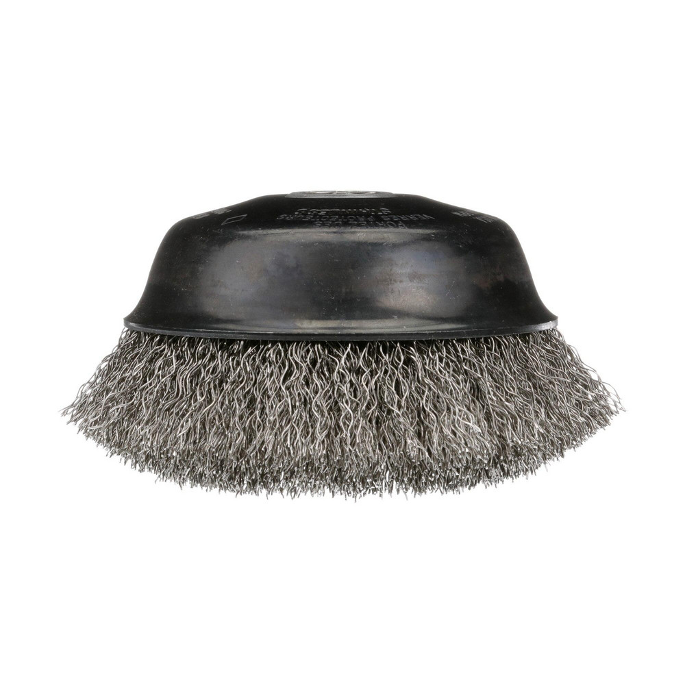 Osborn Cup Brush 4" Dia, 0.014" Wire Dia, Stainless Steel, Crimped
