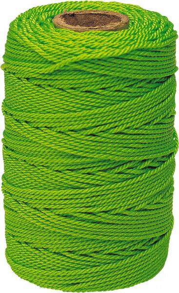 Braided Twine: #18 Twine Dia, Nylon, Fluorescent Green