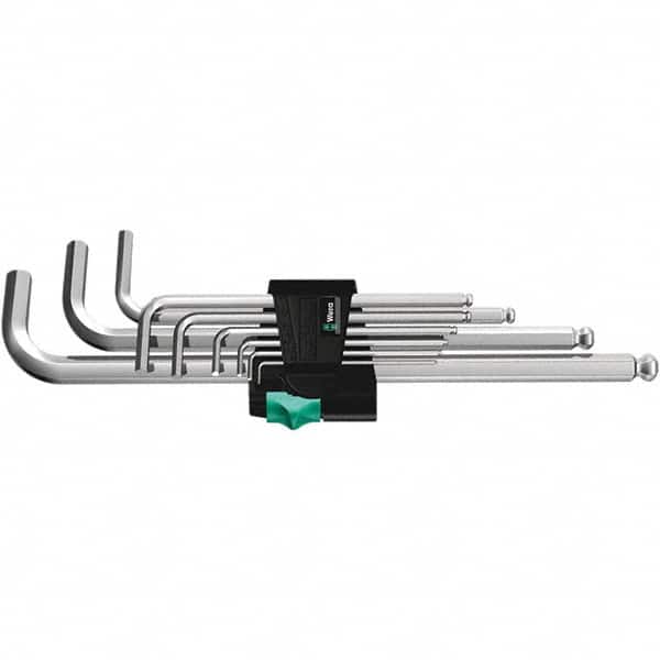 Wera 5022087001 Hex Key Sets; Ball End: Yes ; Hex Size: 1.5 - 10 mm ; Hex Size Range (mm): 1.5 - 10 ; Arm Style: Long ; Metric Hex Sizes: 1.5, 2, 2.5, 3, 4, 5, 6, 8, 10 