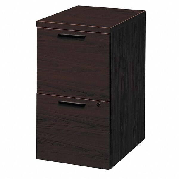 Hon - Pedestal File Cabinet: 2 Drawers, Woodgrain Laminate, Mahogany ...