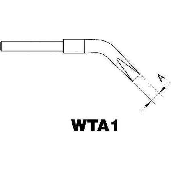 Weller Soldering Iron Tips; Type: Bent Chisel ; For Use With: WTA50 ; Point Size: 0.5000 (Decimal Inch); Tip Diameter: 1.000 (Inch); Tip Diameter: