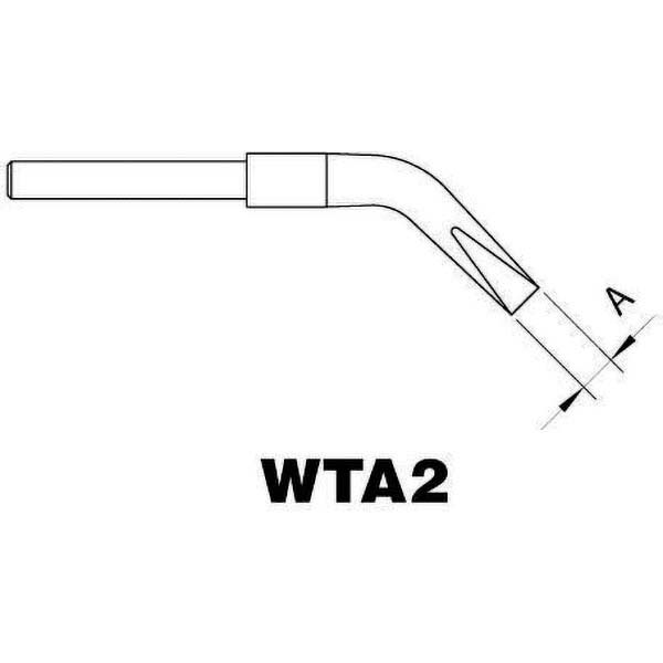 Weller Soldering Iron Tips; Type: Bent Chisel ; For Use With: WTA50 ; Point Size: 0.5000 (Decimal Inch); Tip Diameter: 3.000 (Inch); Tip Diameter:
