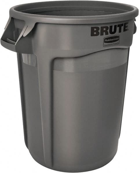 20 Gal Gray Round Trash Can, Round Trash Can