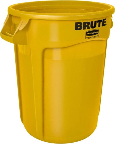 Trash Can: 20 gal, Round, Yellow