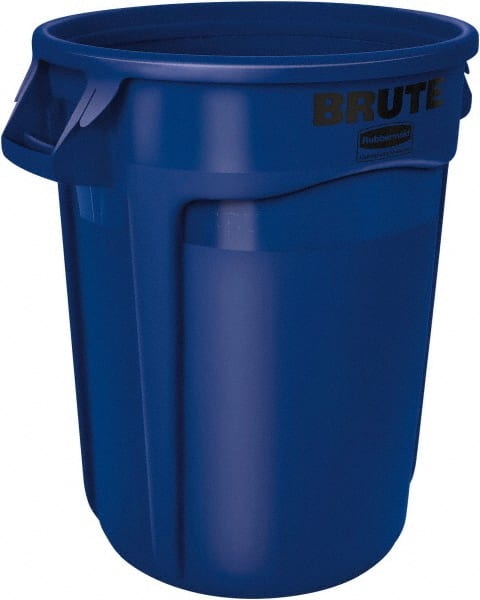 Trash Can: 20 gal, Round, Blue