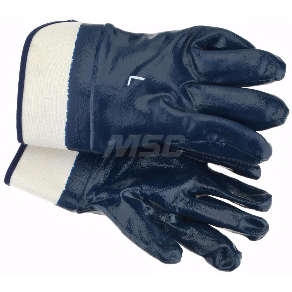 General Purpose Work Gloves: Large, Nitrile Coated, Jersey
