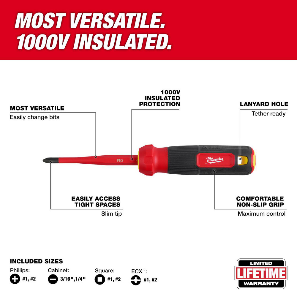 Milwaukee Tool - 8-in-1 1000V Insulated Slim Tip Multi-Bit