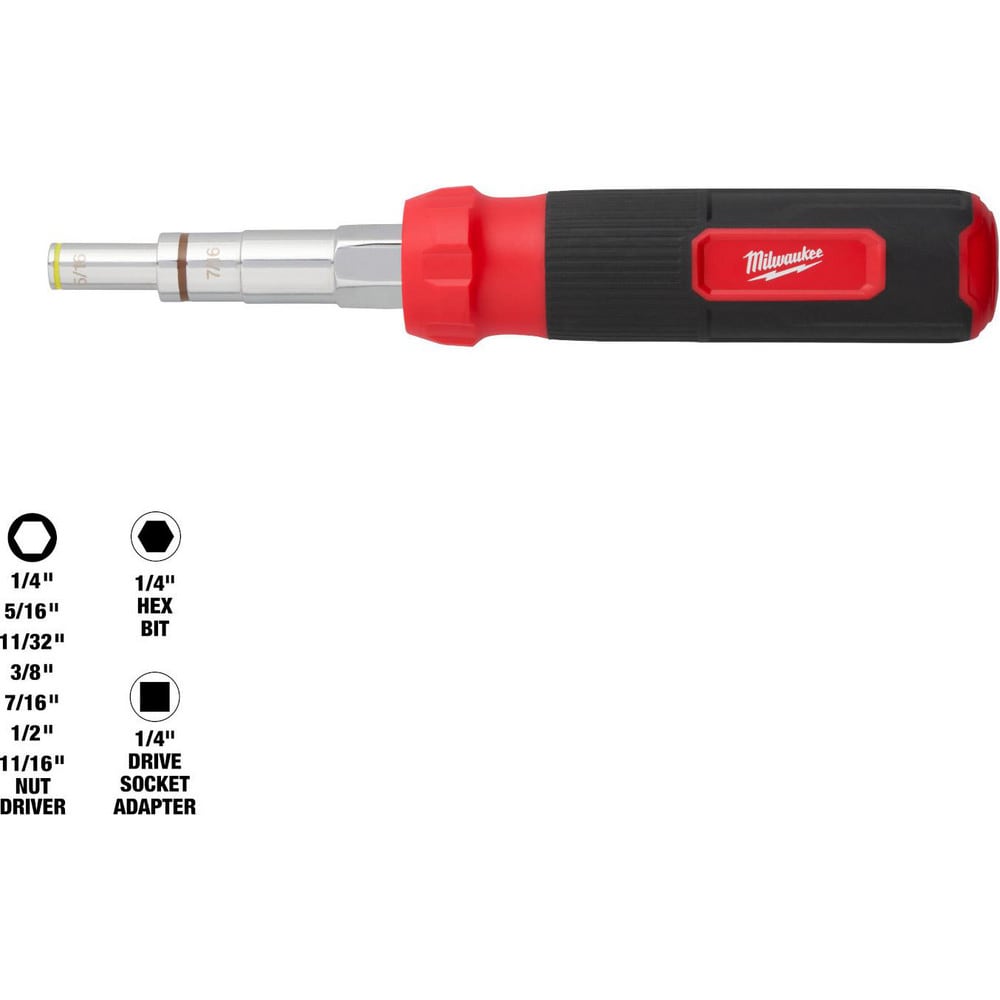 Nutdriver Sets; Drive Size: 1/4 ; Handle Type: Overmold ; Shaft Type: Solid ; Container Type: None ; Shaft Length (Inch): 4.88 ; Shaft Length: 4.88