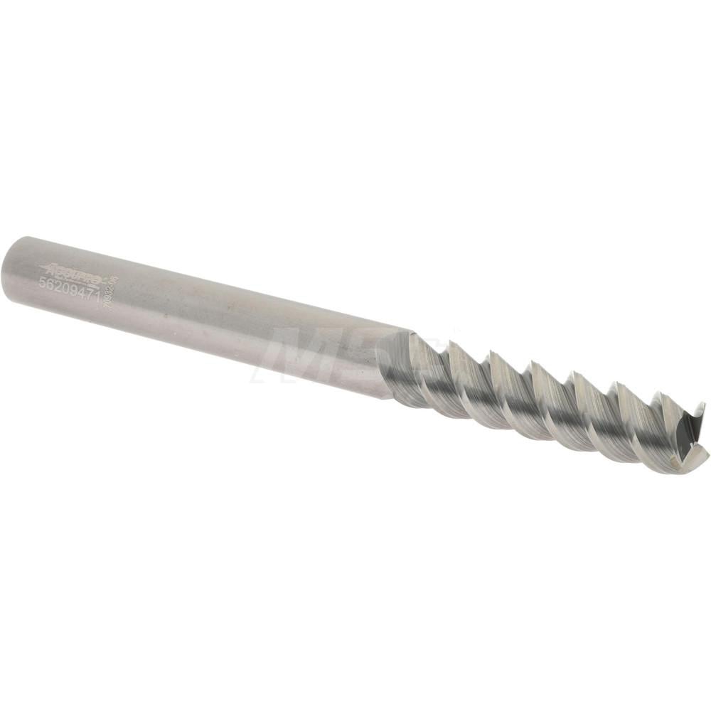 Accupro 360L3750 Square End Mill: 3/8 Dia, 1-1/2 LOC, 3/8 Shank Dia, 4 OAL, 3 Flutes, Solid Carbide 