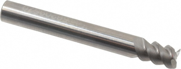 Accupro 360S2500 Square End Mill: 1/4 Dia, 3/8 LOC, 1/4 Shank Dia, 2 OAL, 3 Flutes, Solid Carbide 