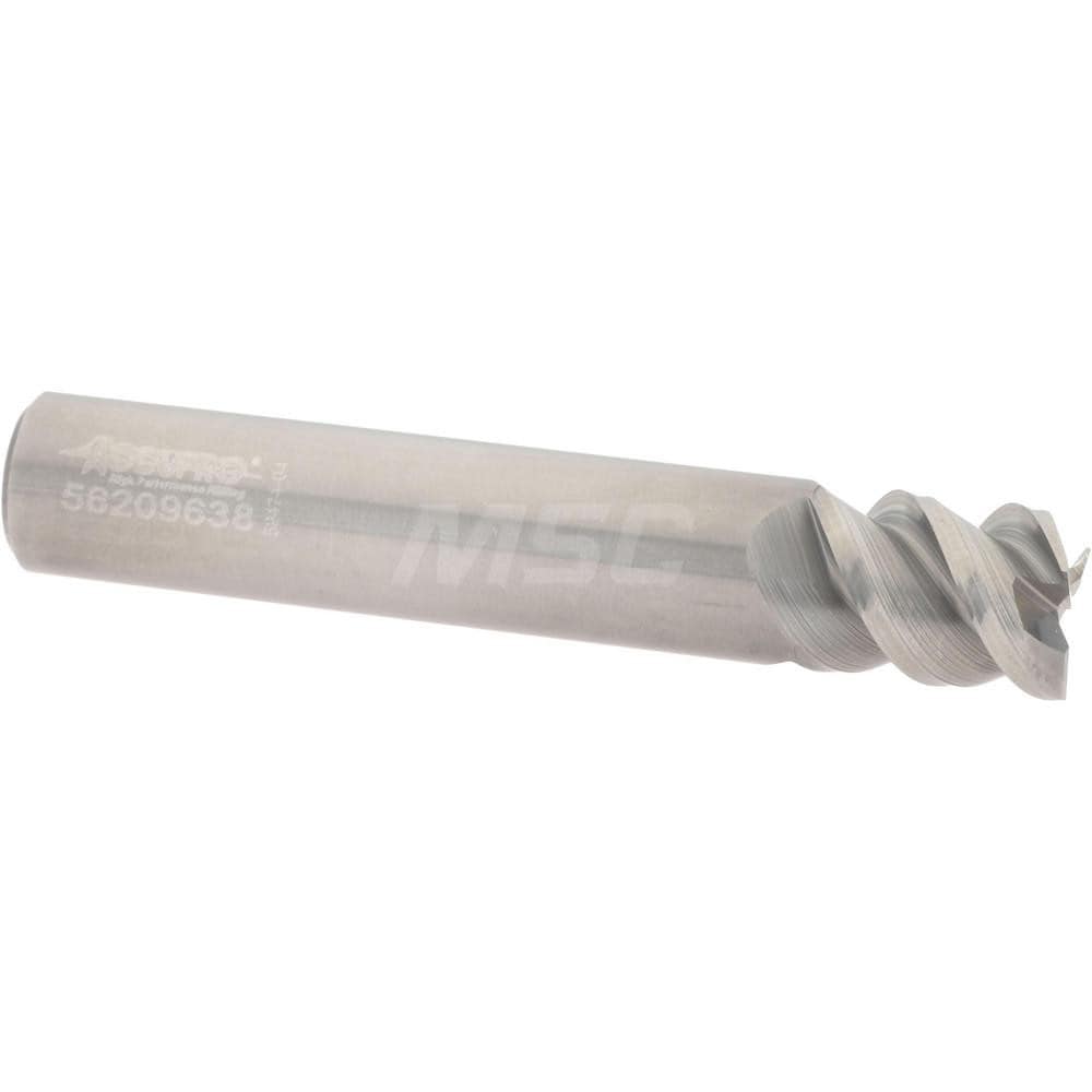 Accupro 360S4375 Square End Mill: 7/16 Dia, 9/16 LOC, 7/16 Shank Dia, 2-1/2 OAL, 3 Flutes, Solid Carbide 