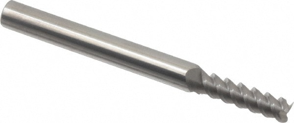 Accupro 3601562 Square End Mill: 5/32 Dia, 9/16 LOC, 3/16 Shank Dia, 2 OAL, 3 Flutes, Solid Carbide 