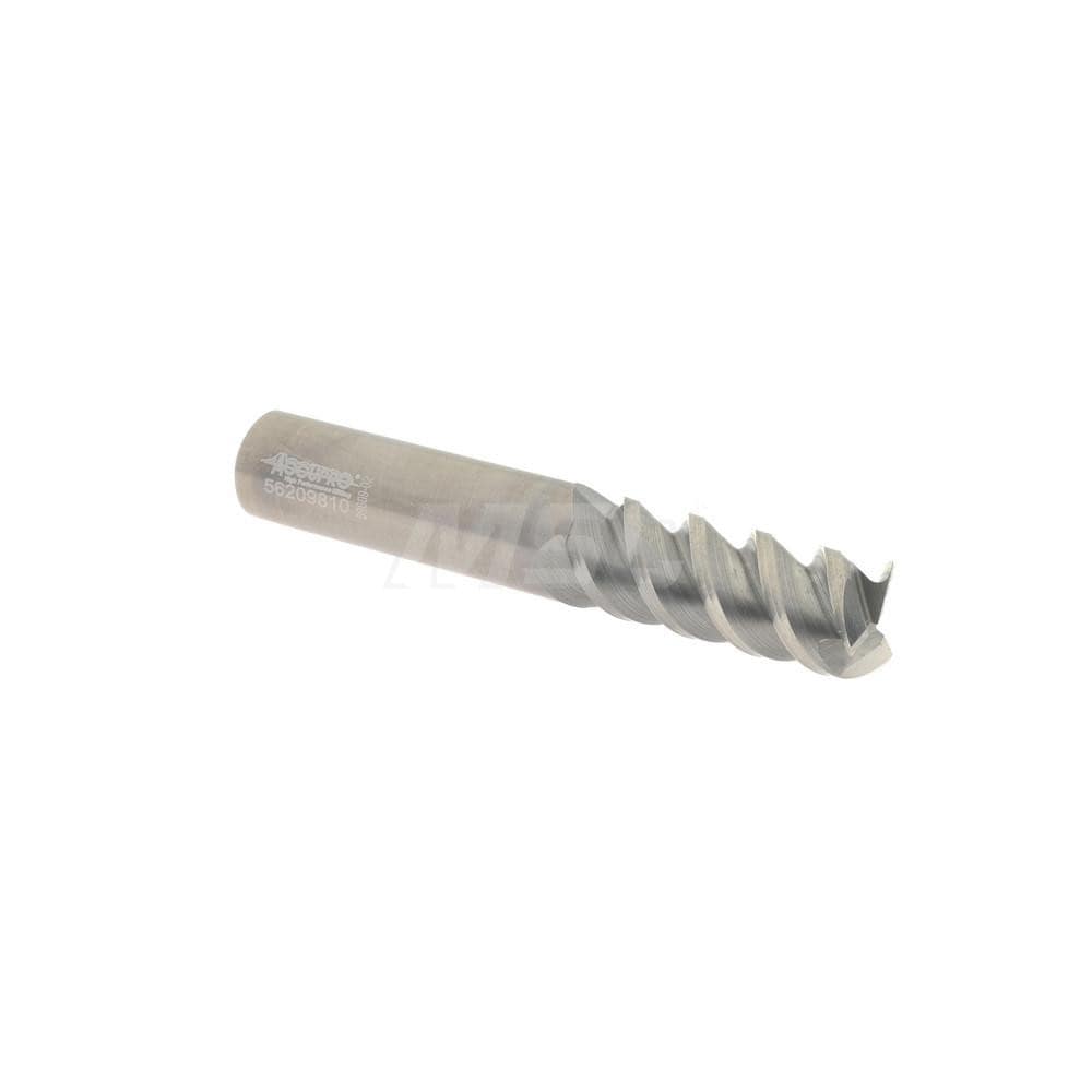 Accupro 3605000 Square End Mill: 1/2 Dia, 1 LOC, 1/2 Shank Dia, 3 OAL, 3 Flutes, Solid Carbide 