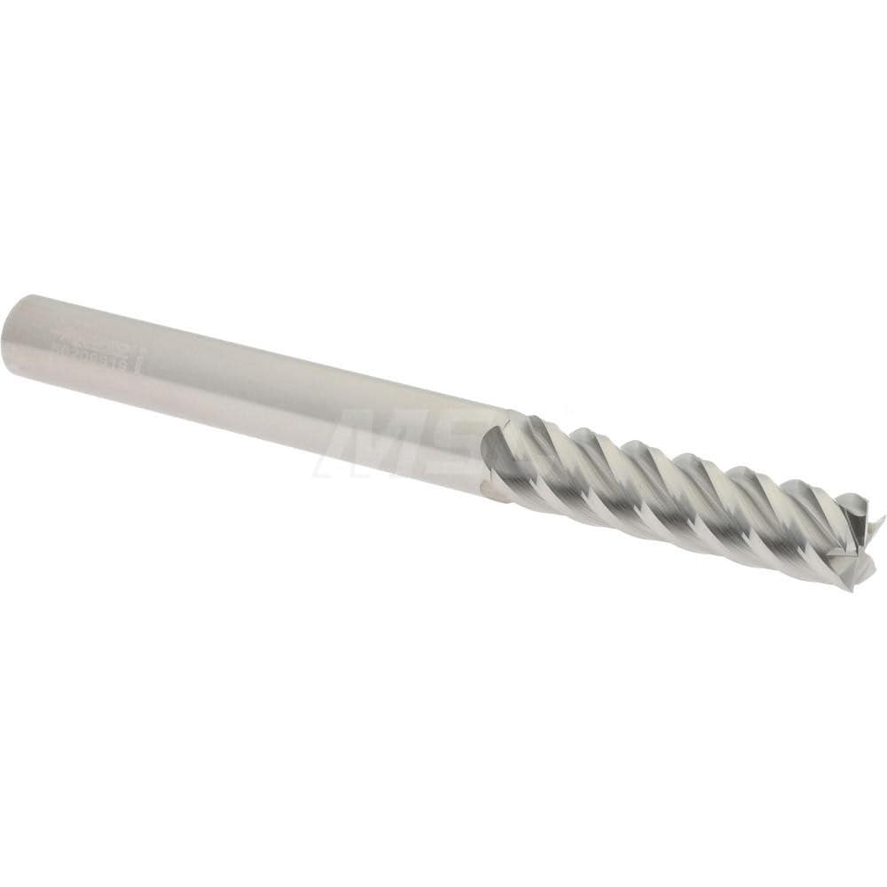 Accupro 545L3750 Square End Mill: 3/8 Dia, 1-1/2 LOC, 3/8 Shank Dia, 4 OAL, 5 Flutes, Solid Carbide 