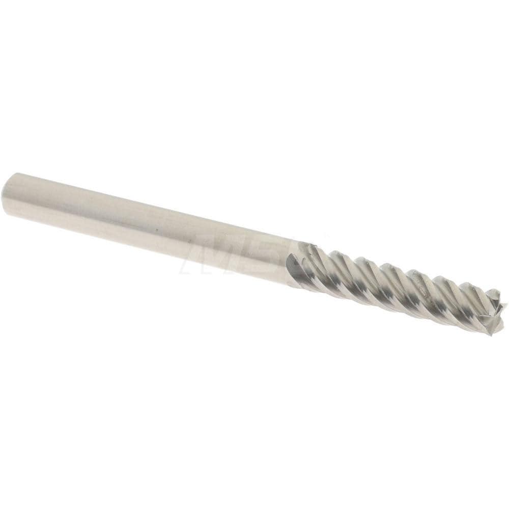 Accupro 5451250 Square End Mill: 1/8 Dia, 1/2 LOC, 1/8 Shank Dia, 1-1/2 OAL, 5 Flutes, Solid Carbide 