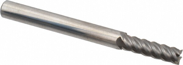 Accupro 5452188 Square End Mill: 7/32 Dia, 3/4 LOC, 1/4 Shank Dia, 2-1/2 OAL, 5 Flutes, Solid Carbide 