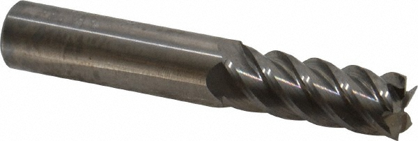 Accupro 5454688 Square End Mill: 15/32 Dia, 1-1/4 LOC, 1/2 Shank Dia, 3 OAL, 5 Flutes, Solid Carbide 