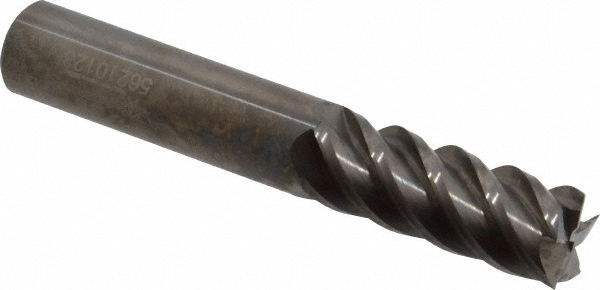 Accupro 5455625 Square End Mill: 9/16 Dia, 1-1/2 LOC, 9/16 Shank Dia, 3-1/2 OAL, 5 Flutes, Solid Carbide Image