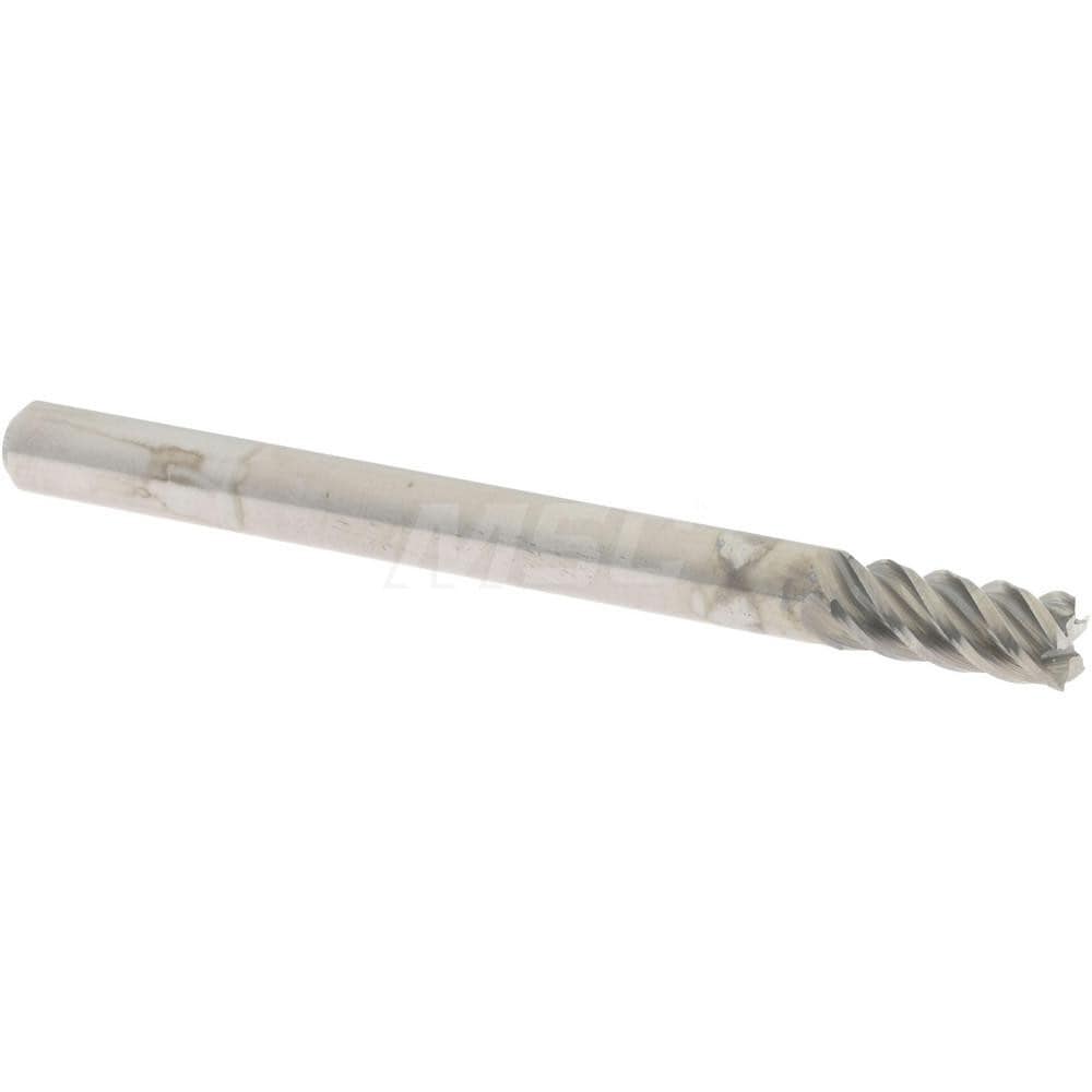 Accupro 545S1250 Square End Mill: 1/8 Dia, 1/4 LOC, 1/8 Shank Dia, 1-1/2 OAL, 5 Flutes, Solid Carbide 