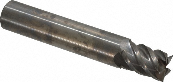 2500207 Square End Mill: 13/32" Dia, 9/16" LOC, 5 Flute, Solid Carbide  