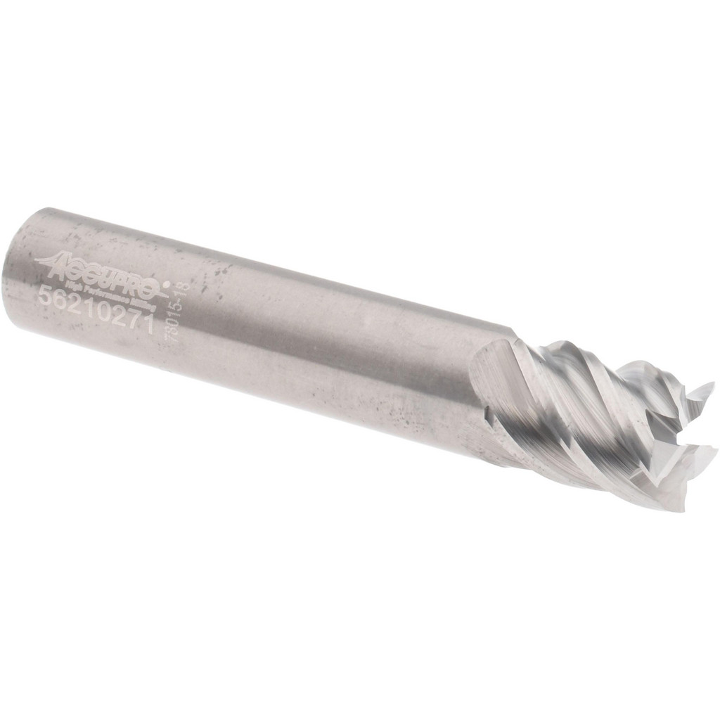 2500387 Square End Mill: 7/16" Dia, 9/16" LOC, 5 Flute, Solid Carbide  