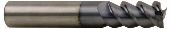 Accupro 360S3750C4 Square End Mill: 3/8 Dia, 1/2 LOC, 3/8 Shank Dia, 2 OAL, 3 Flutes, Solid Carbide 