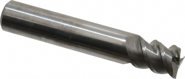 Accupro 360S4375C4 Square End Mill: 7/16 Dia, 9/16 LOC, 7/16 Shank Dia, 2-1/2 OAL, 3 Flutes, Solid Carbide 