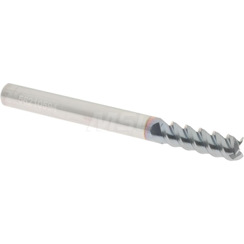 2500204 Square End Mill: 3/16" Dia, 9/16" LOC, 3 Flute, Solid Carbide  