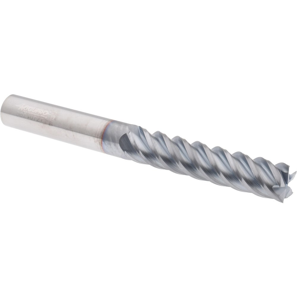 Accupro 545L4375C4 Square End Mill: 7/16 Dia, 2 LOC, 7/16 Shank Dia, 4 OAL, 5 Flutes, Solid Carbide 