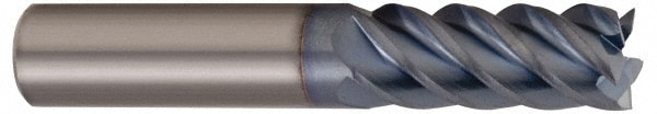 Accupro 5454688C4 Square End Mill: 15/32 Dia, 1-1/4 LOC, 1/2 Shank Dia, 3 OAL, 5 Flutes, Solid Carbide 