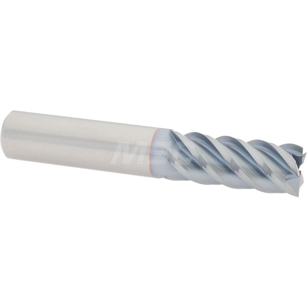 Accupro 5455000C4 Square End Mill: 1/2 Dia, 1-1/4 LOC, 1/2 Shank Dia, 3 OAL, 5 Flutes, Solid Carbide 