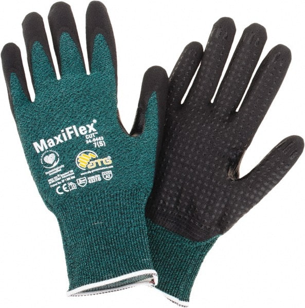 MaxiFlex Cut Men's Medium Green ANSI 2 Abraision Resistant Nitrile-Coated  Work Gloves