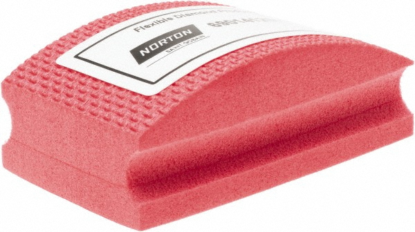 Hand Sanding Pad: Non-Woven, Diamond, Fine Grade, Red - 2-1/8" Wide, 3-1/2" Long, Rectangle