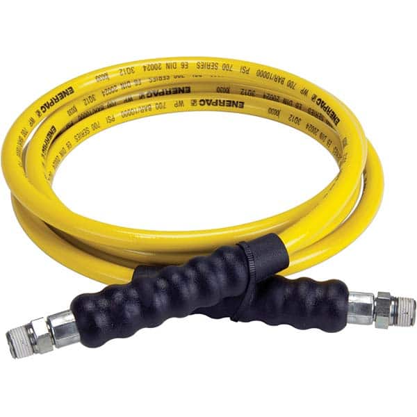 Enerpac H7210 Hydraulic Pump Hose: 1/4" ID, 10 OAL, Steel Wire Braid over Thermoplastic, 10,000 Max psi 