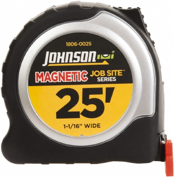 Johnson Level & Tool Tape Measure 25' Long, 11/16" Width, Yellow