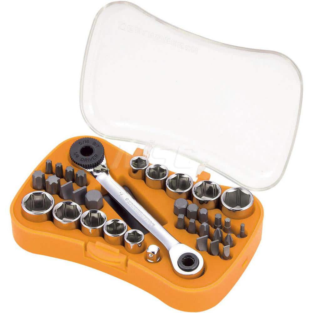 Combination Hand Tool Set: 35 Pc, Ratchet Socket Set